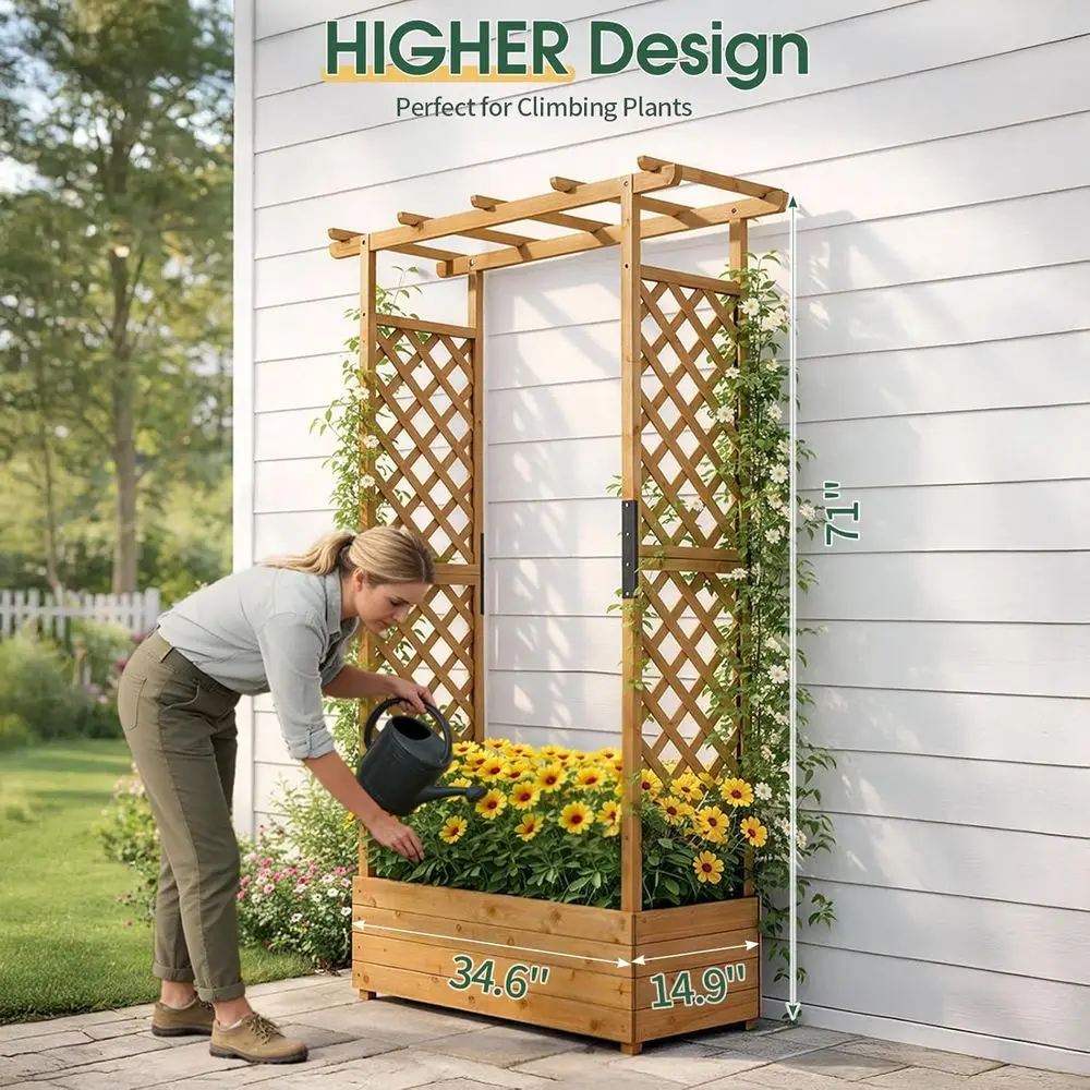 Elevated Wooden Garden Bed wit - đánh giá và giá Rope Climb