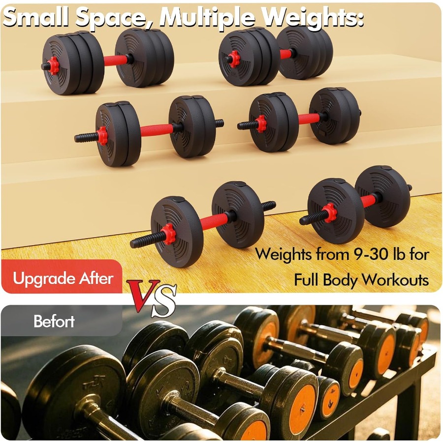 Adjustable Dumbbells Set, 60LB - đánh giá và giá Kettlebell
